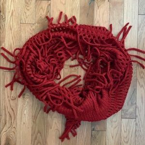 Red infinity scarf